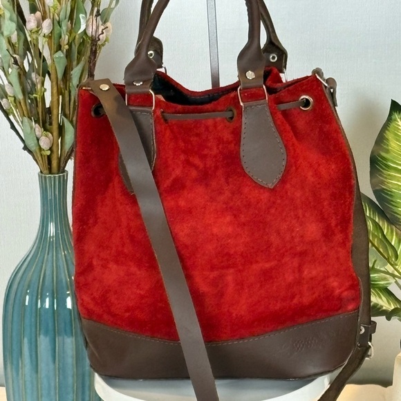 Vintage Manta Medallion Suede & Leather Bucket Bag - Picture 3 of 13